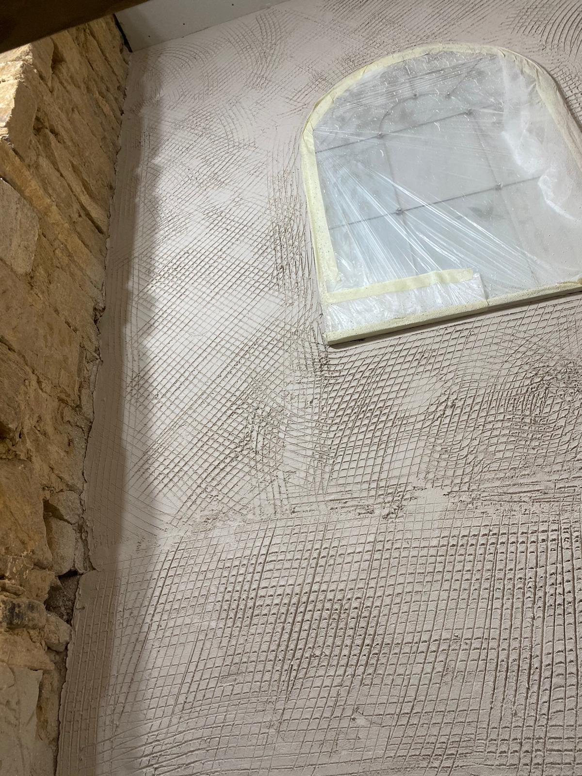 Completed plastering project